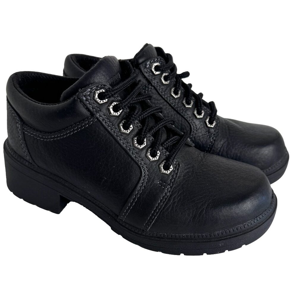 Eddie Moran Black Leather Lace Up Leather Shoes Size 6.5 Style# EM220